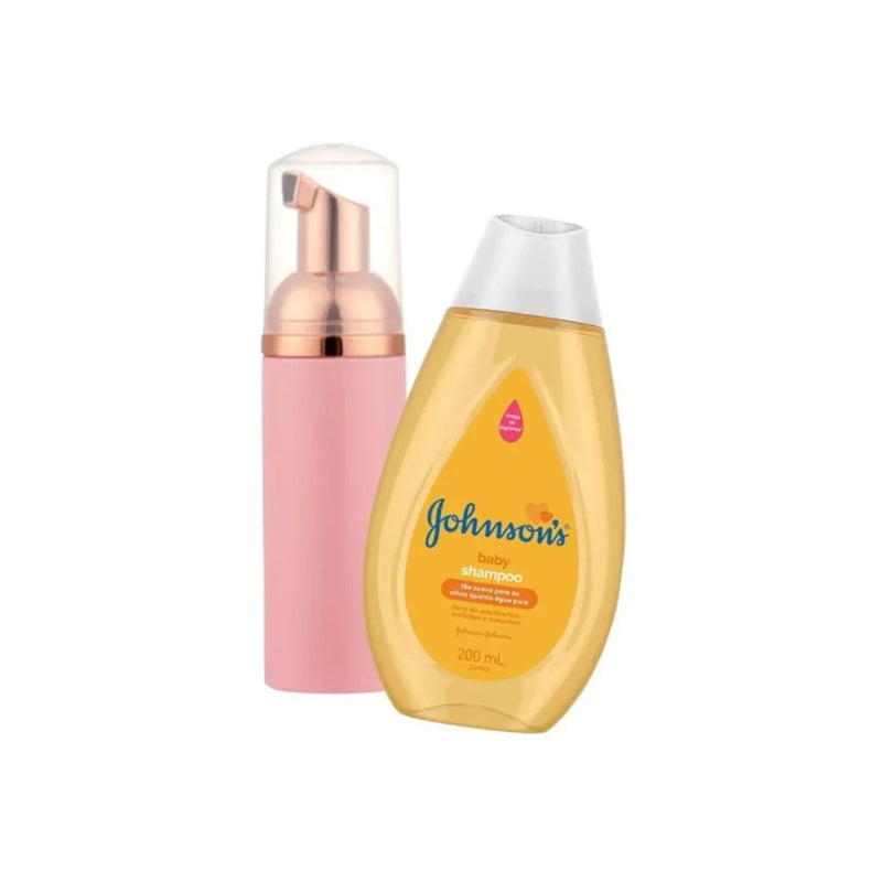 Frasco Pump Espumador E Shampoo Jhonson 200ml Limpeza de Cilios Extensão