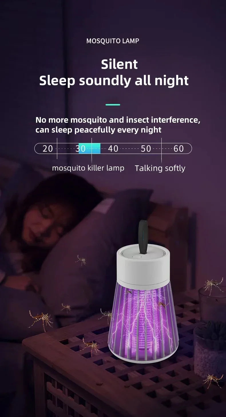 Nova lâmpada mosquiteira elétrica, lâmpada mosquiteira para acampamento ao ar livre, coletor de mosquitos, três em um