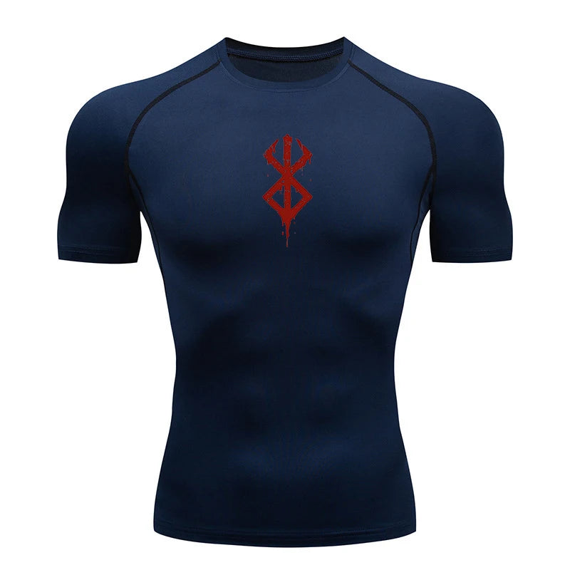 Camiseta de compressão masculina de secagem rápida, manga curta, segunda pele, academia, treino, fitness, corrida, camiseta masculina