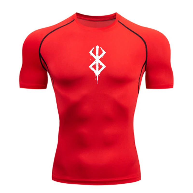 Camiseta de compressão masculina de secagem rápida, manga curta, segunda pele, academia, treino, fitness, corrida, camiseta masculina