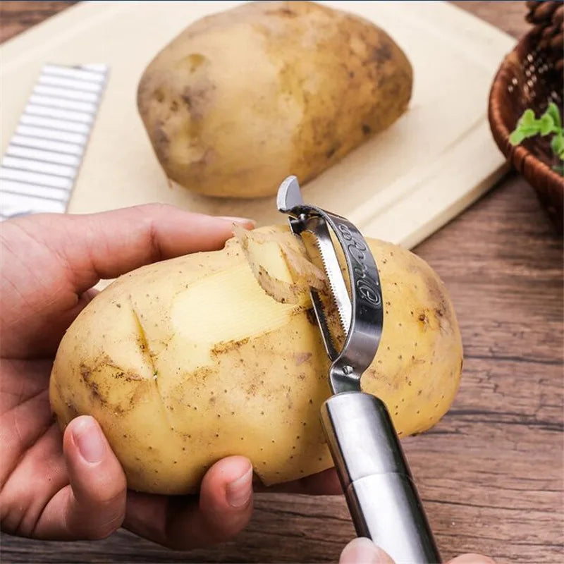 Fatiador de batata frita de modelo recente, cortador de vegetais, frutas, faca ondulada, batata frita, cortador de batata, acessórios para utensílios de cozinha