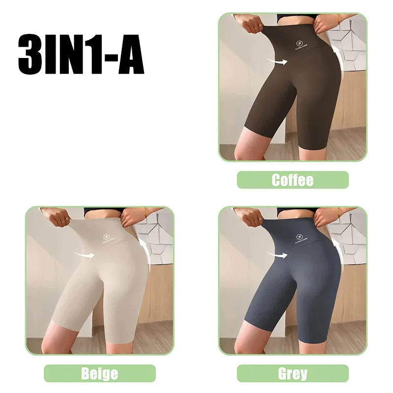 Shorts Femininos Shorts Esportivos Para Mulheres Novo Ciclismo Corrida Fitness Cintura Alta Push Up Shorts de Ginástica Leggings Roupas de Yoga