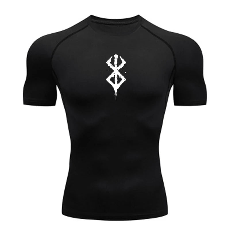 Camiseta de compressão masculina de secagem rápida, manga curta, segunda pele, academia, treino, fitness, corrida, camiseta masculina