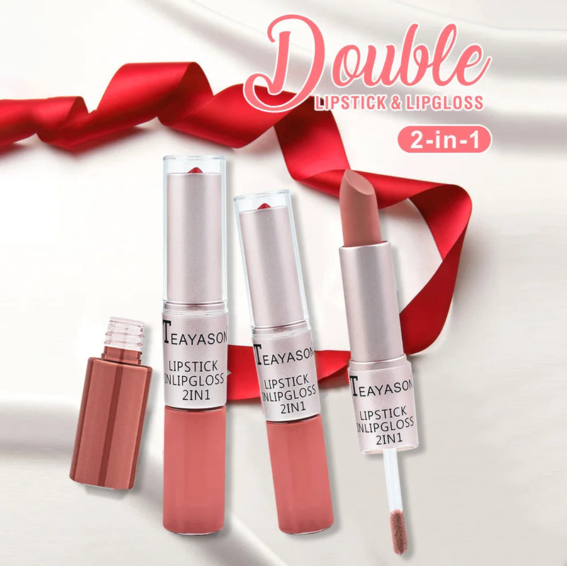 Batom Sexy Lip Gloss 2 Em 1 Lip Tint À Prova D'Água Longa Duração Hidratação Vermelho Batom Matte Maquiagem Para Mulheres