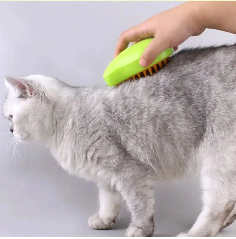 Escova de vapor para gatos e cachorros, escova de vapor elétrica, pulverizador para massagem, ferramenta de tosa para animais de estimação, queda de pelos, 3 em 1, sprays elétricos, pentes de massagem