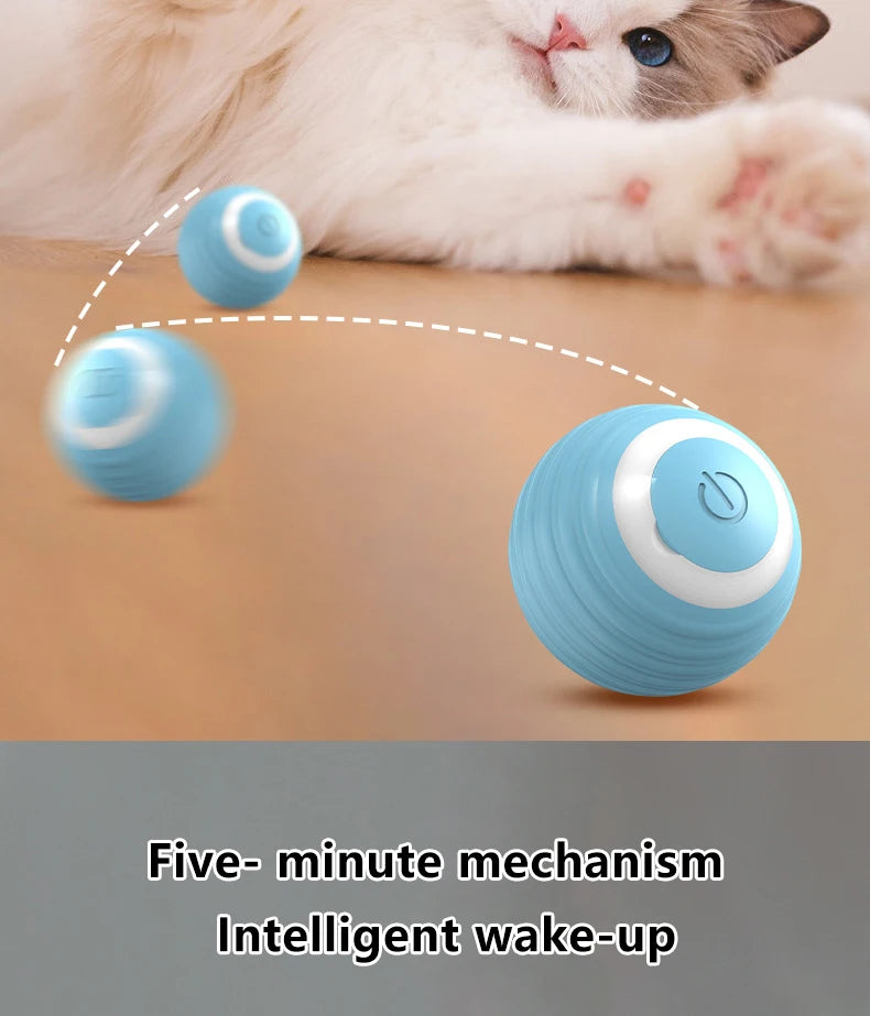 Bola interativa para gatos, brinquedos inteligentes para gatos, bola mágica de rolamento automática para ambientes internos, brinquedo eletrônico interativo para gatos, acessórios para jogos de gatos