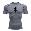 Camiseta de compressão masculina de secagem rápida, manga curta, segunda pele, academia, treino, fitness, corrida, camiseta masculina