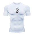 Camiseta de compressão masculina de secagem rápida, manga curta, segunda pele, academia, treino, fitness, corrida, camiseta masculina