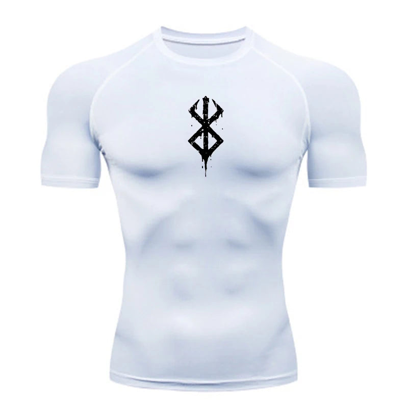 Camiseta de compressão masculina de secagem rápida, manga curta, segunda pele, academia, treino, fitness, corrida, camiseta masculina