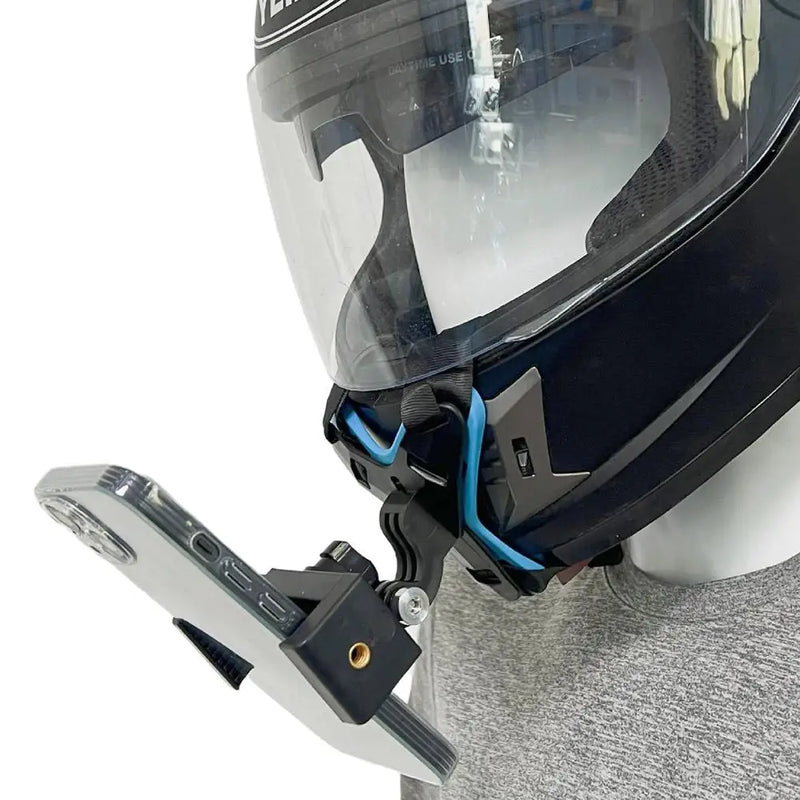 Suporte de montagem de cinta de queixo para capacete de motocicleta com clipe de telefone para câmera de ação GoPro Hero 11 10 9 Suporte de telefone celular de rosto inteiro