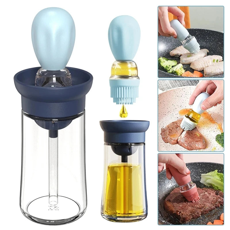 Cozinha Silicone Óleo Garrafa Molho Portátil Tempero Ferramenta Cozinhar Assar Churrasco Quantitativo Escova Dispensador Universal Acessórios