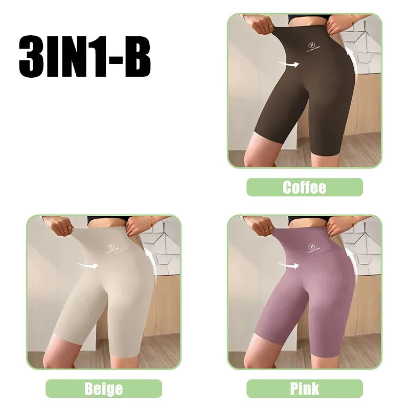 Shorts Femininos Shorts Esportivos Para Mulheres Novo Ciclismo Corrida Fitness Cintura Alta Push Up Shorts de Ginástica Leggings Roupas de Yoga