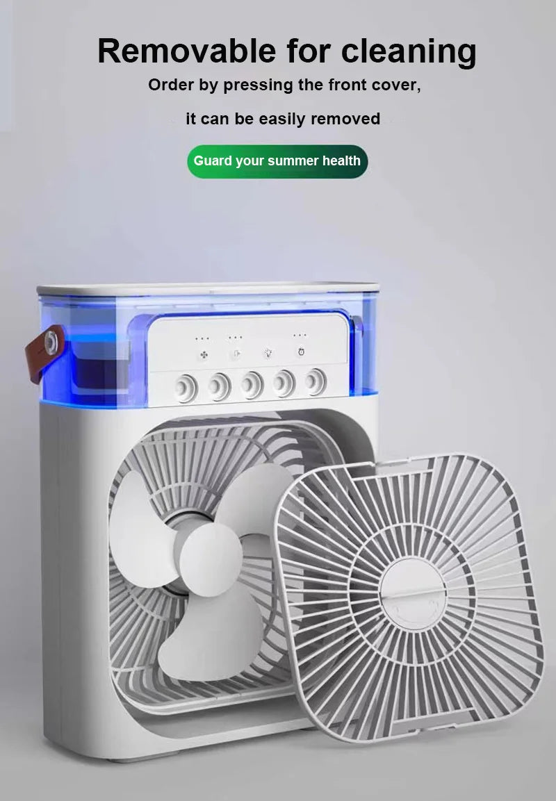 Ar condicionado ventilador umidificador portátil desktop camping mini móvel silencioso usb aparelhos de resfriamento recarregável doméstico