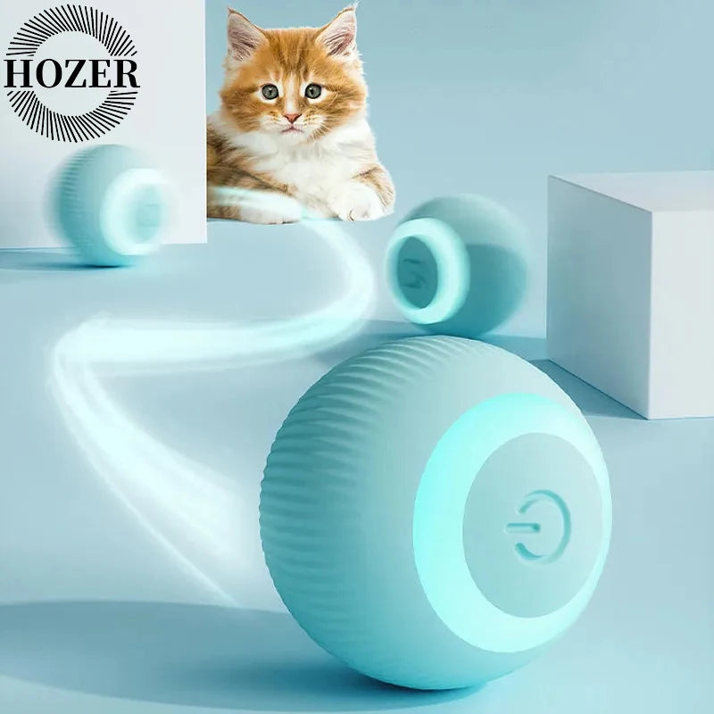 Bola interativa para gatos, brinquedos inteligentes para gatos, bola mágica de rolamento automática para ambientes internos, brinquedo eletrônico interativo para gatos, acessórios para jogos de gatos