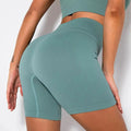 Shorts esportivos de malha sem costura, casual, cintura alta, push up, ciclismo, fitness, corrida, levantamento de quadril, shorts de ioga, roupas esportivas