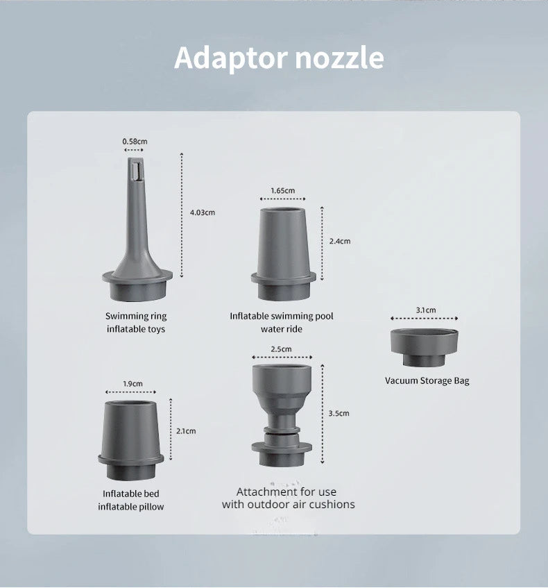 Mini Bomba De Ar Portátil Com Bateria Recarregável - Piscina, Cama De Ar, Bote Inflável, Sacos De Armazenamento A Vácuo