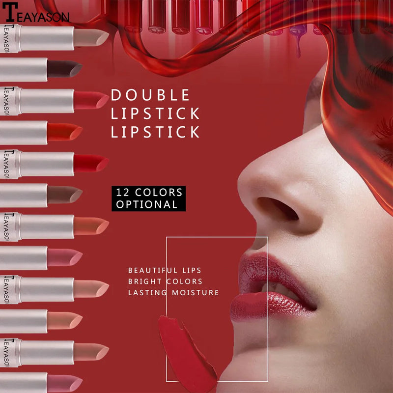 Batom Sexy Lip Gloss 2 Em 1 Lip Tint À Prova D'Água Longa Duração Hidratação Vermelho Batom Matte Maquiagem Para Mulheres