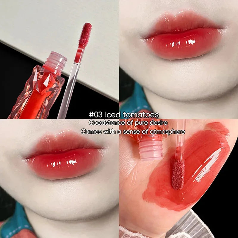 Lip Gloss Hidratante Fácil Halo-tingimento À Prova D'Água Lip Glaze Não É Fácil De Tirar Maquiagem Batom Líquido Espelho Natural Jelly