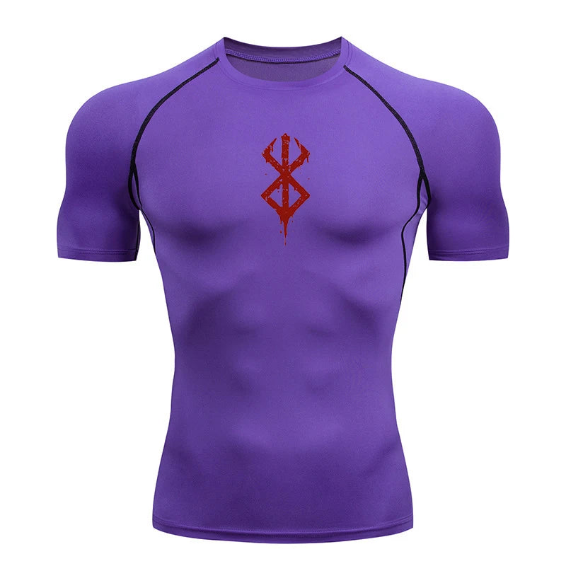 Camiseta de compressão masculina de secagem rápida, manga curta, segunda pele, academia, treino, fitness, corrida, camiseta masculina