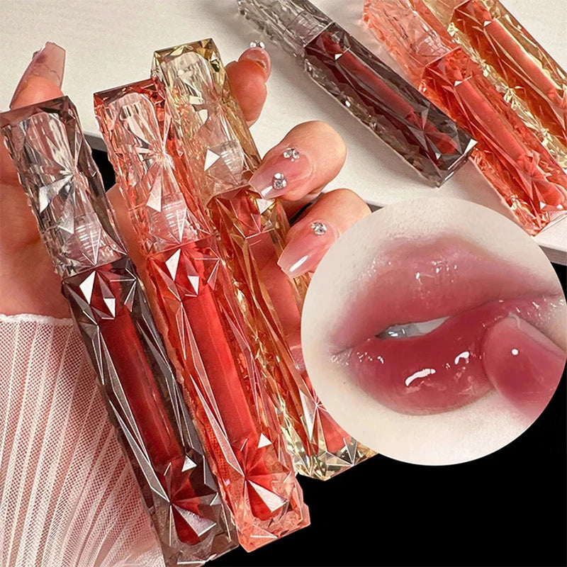 Lip Gloss Hidratante Fácil Halo-tingimento À Prova D'Água Lip Glaze Não É Fácil De Tirar Maquiagem Batom Líquido Espelho Natural Jelly