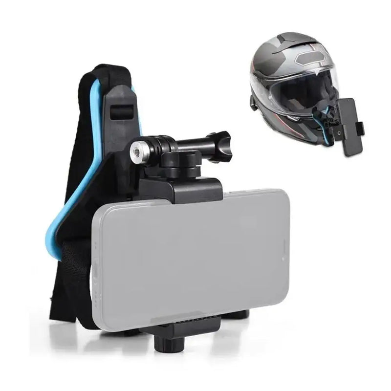 Suporte de montagem de cinta de queixo para capacete de motocicleta com clipe de telefone para câmera de ação GoPro Hero 11 10 9 Suporte de telefone celular de rosto inteiro