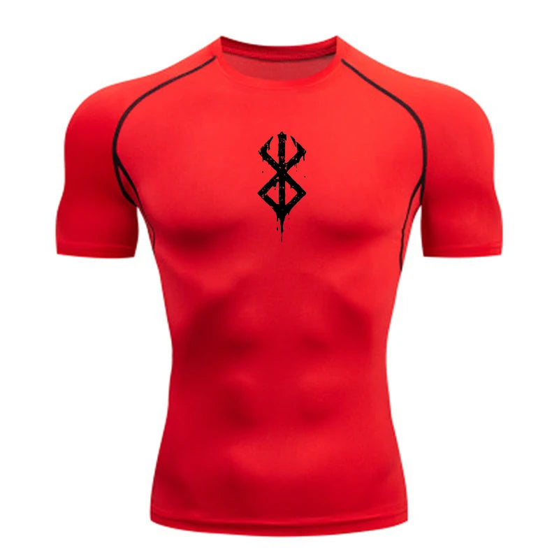 Camiseta de compressão masculina de secagem rápida, manga curta, segunda pele, academia, treino, fitness, corrida, camiseta masculina