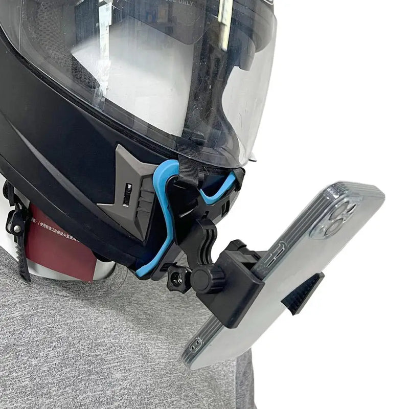 Suporte de montagem de cinta de queixo para capacete de motocicleta com clipe de telefone para câmera de ação GoPro Hero 11 10 9 Suporte de telefone celular de rosto inteiro