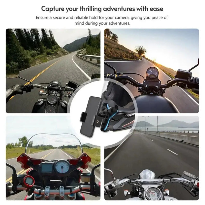 Suporte de montagem de cinta de queixo para capacete de motocicleta com clipe de telefone para câmera de ação GoPro Hero 11 10 9 Suporte de telefone celular de rosto inteiro