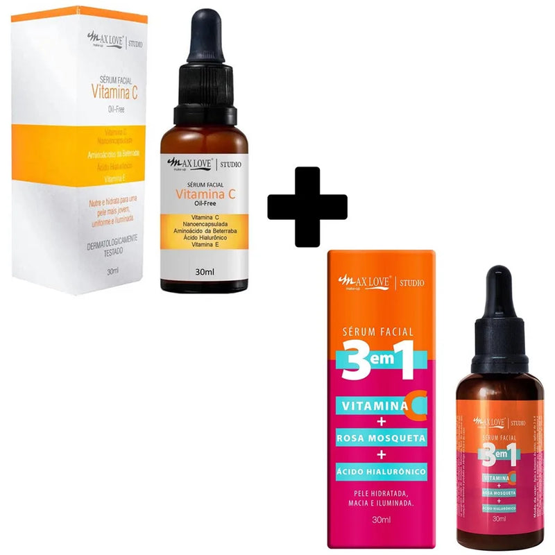 Sérum Facial Vitamina C 3 em 1 Max Love Kit